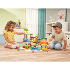Nærbilde av kippkurv-Launcher på Kulebane Marble Rush Super Action Set L100 E