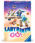 Labyrinth GO! terningspill forfra med spillbrett og terninger