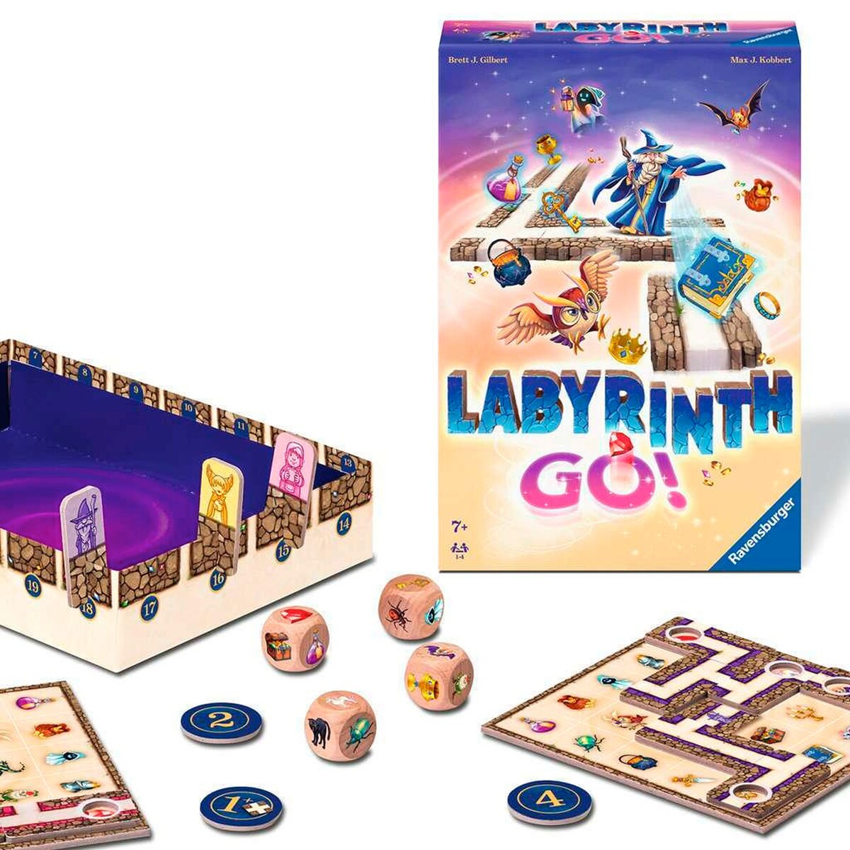 Labyrinth GO! terningspill montert og klar til spill