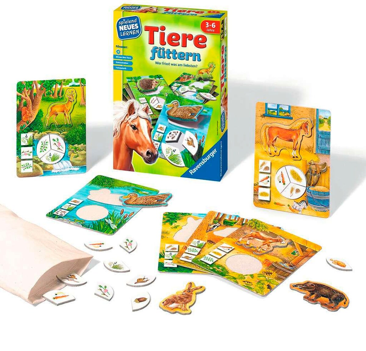 Lærespill mat dyr 1-4 spillere fra 3 år bakside