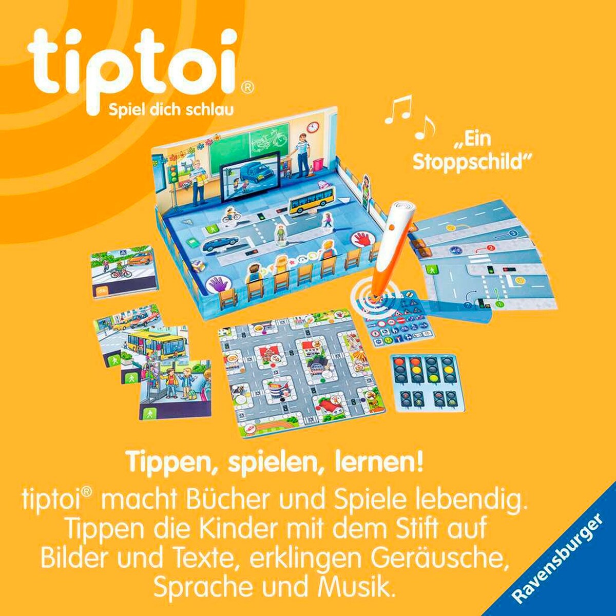 Nærbilde av figurer i Lærespill trafikksikkerhet fra 3 år, 1-4 spillere