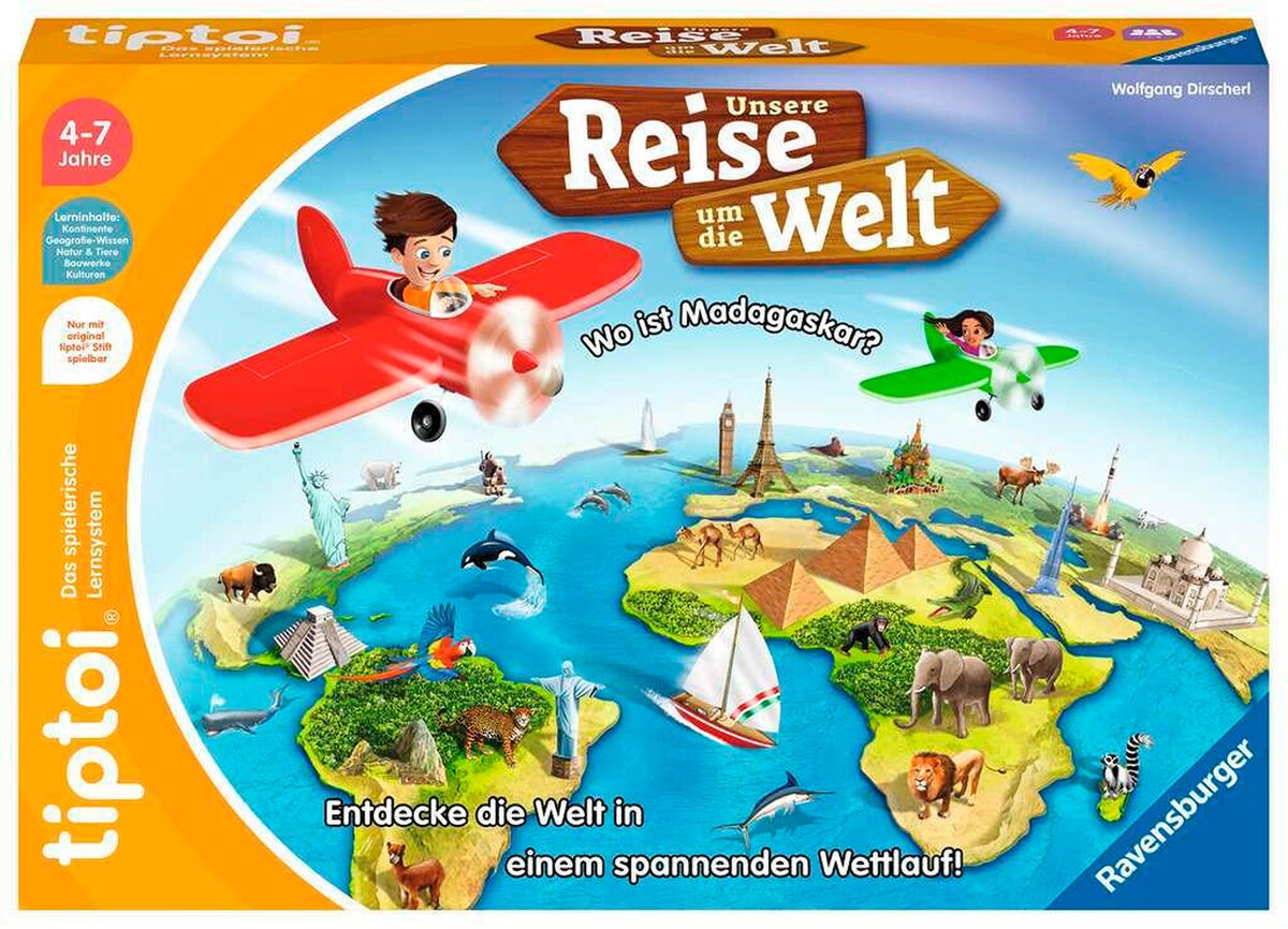 Lærespill vår reise rundt verden 1-4 spillere fra 4 år forfra