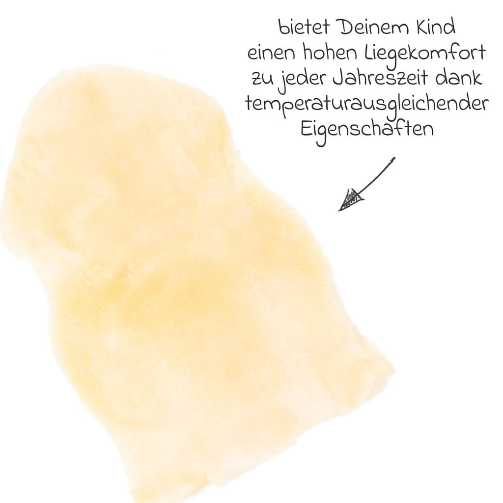 Bakside av Lammeskinn 100 % ekte 70 x 80 cm natur - Fillikid