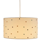 Bakside av lampeskjerm med prikkbroderi bomull ø35 cm beige