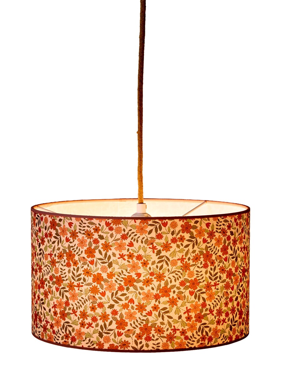 Montert Lampeskjerm Retro Flower i bomull 35x20 cm barnerom