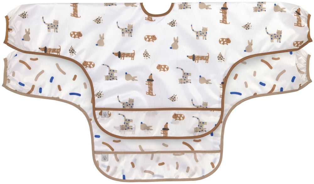 Langermet smekke 2-pack Little Mateys 6-24 mnd blå forfra