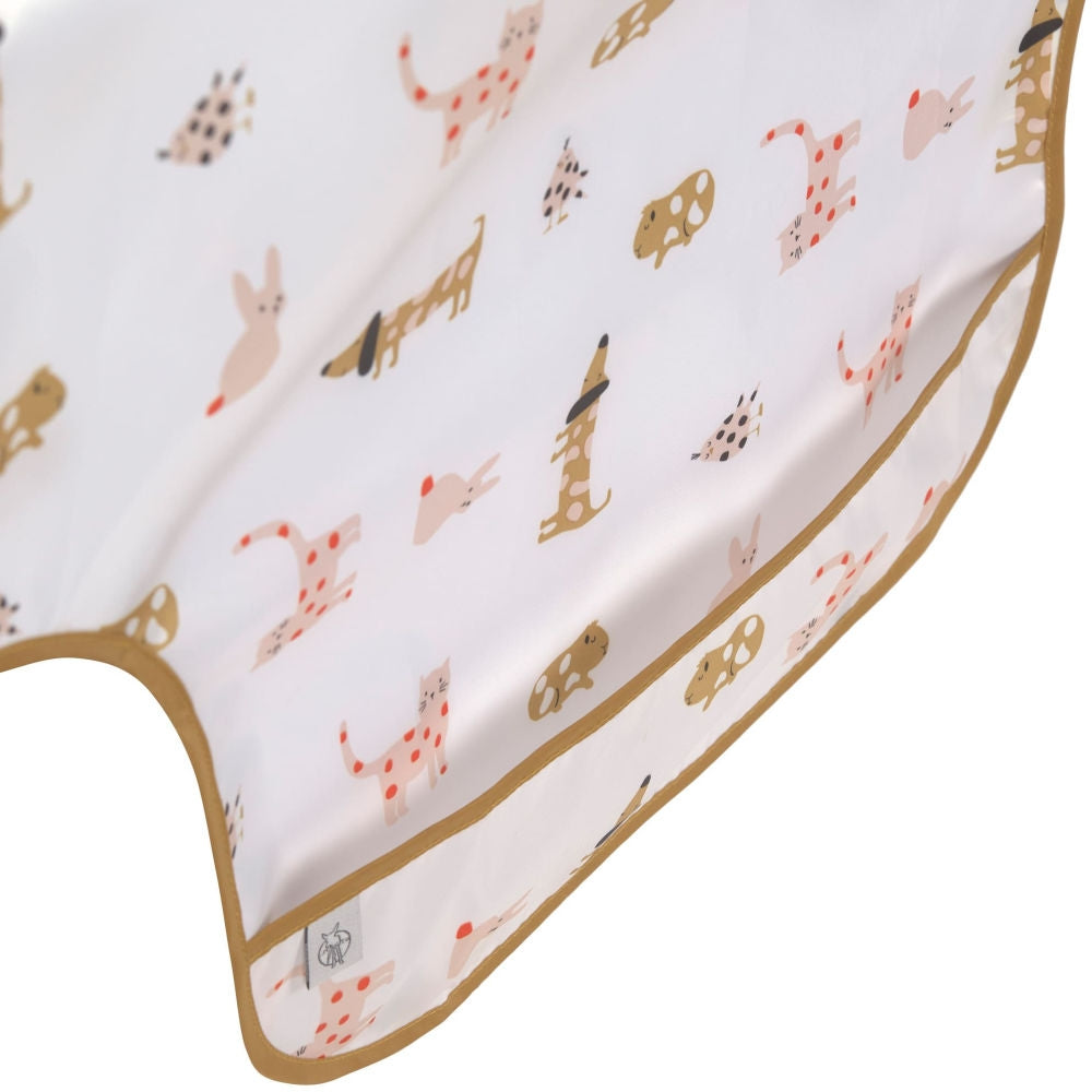 Detalj av knyting på langermet smekke 2-pack Little Mateys 6-24 mnd oransje