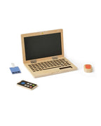 Laptop lekesett i kryssfiner med tavle 28,5x19 cm bakside