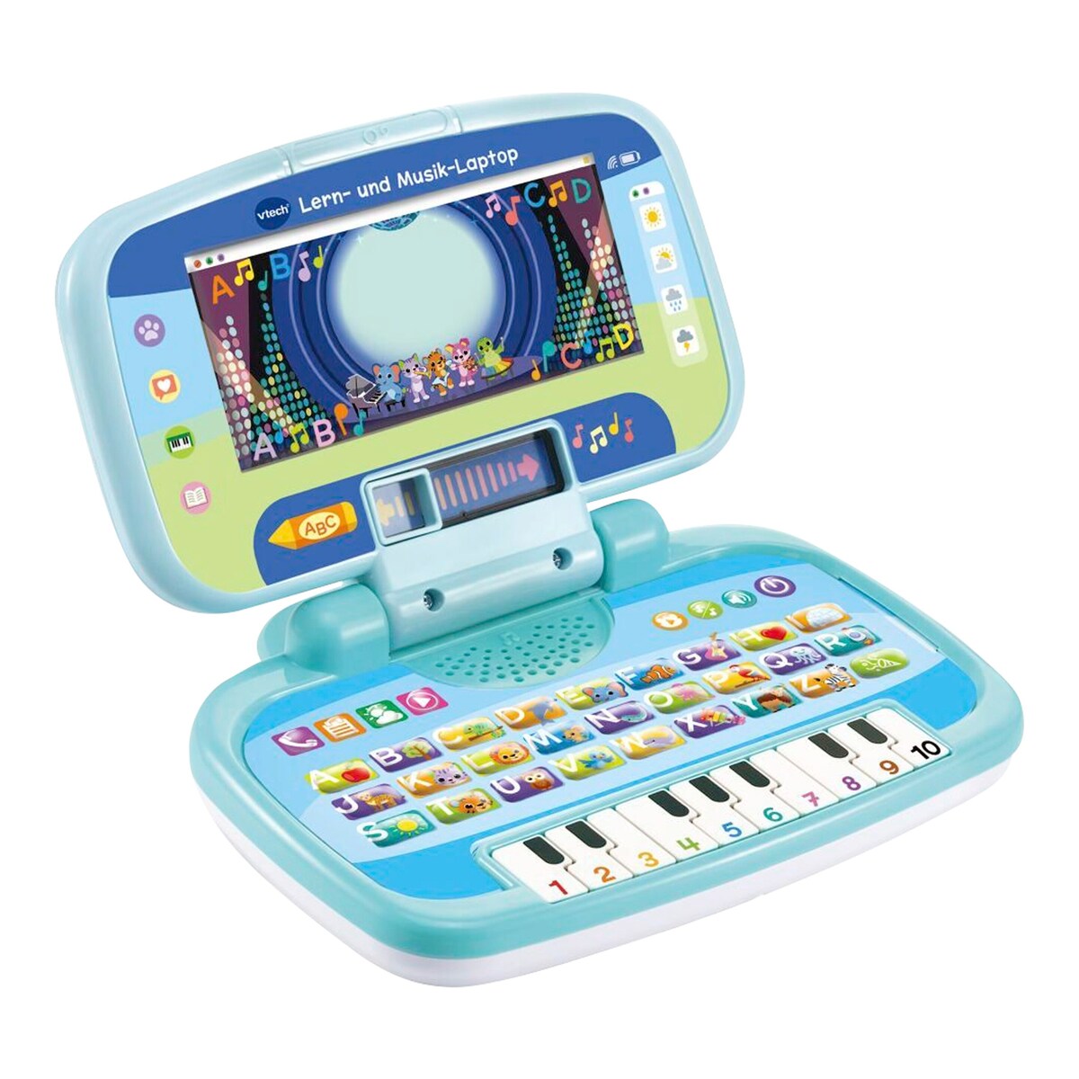 Lære- og musikklaptop med LED-skjerm for baby foran