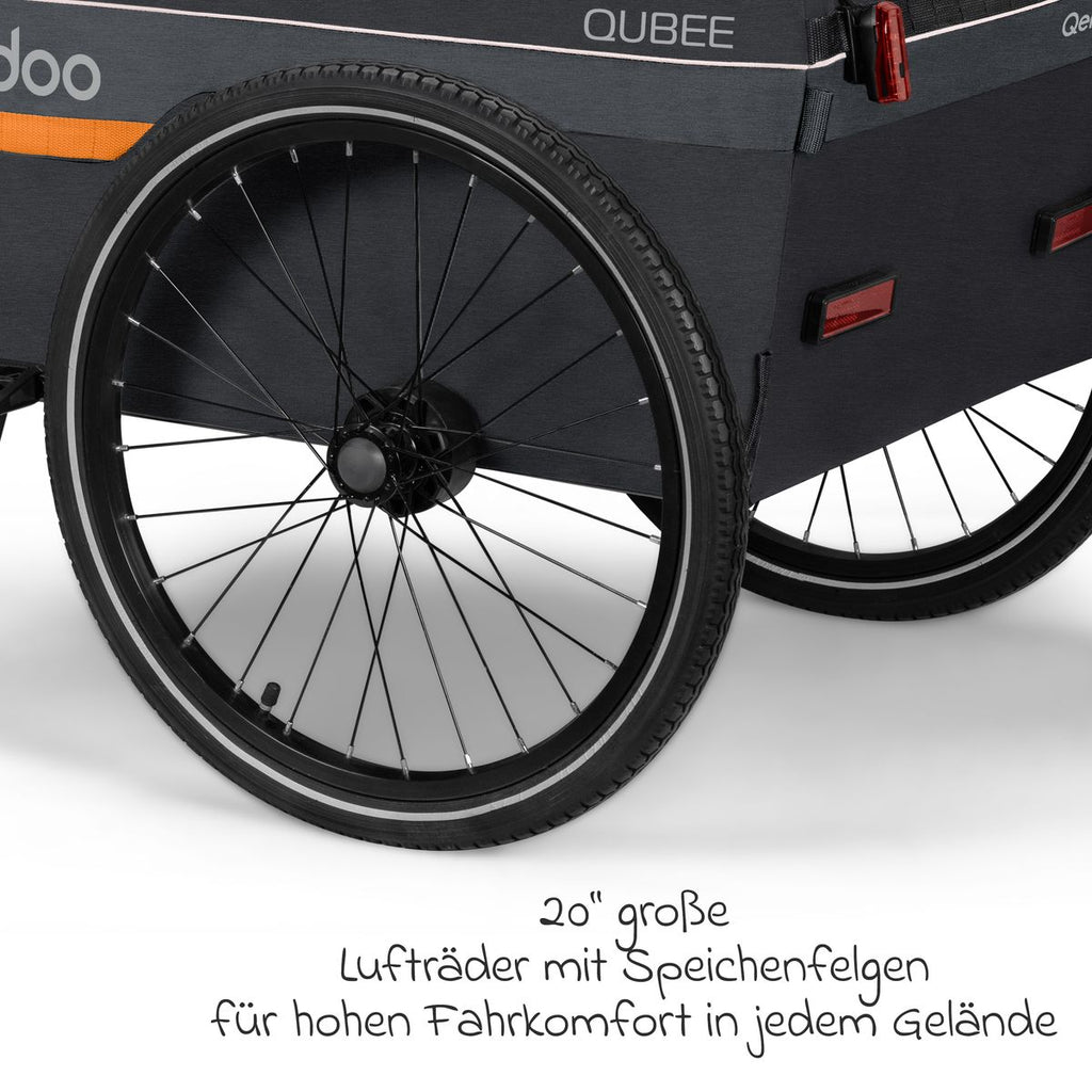 Lastevogn for sykkel Qubee 130 liter med feste sammenfelt side