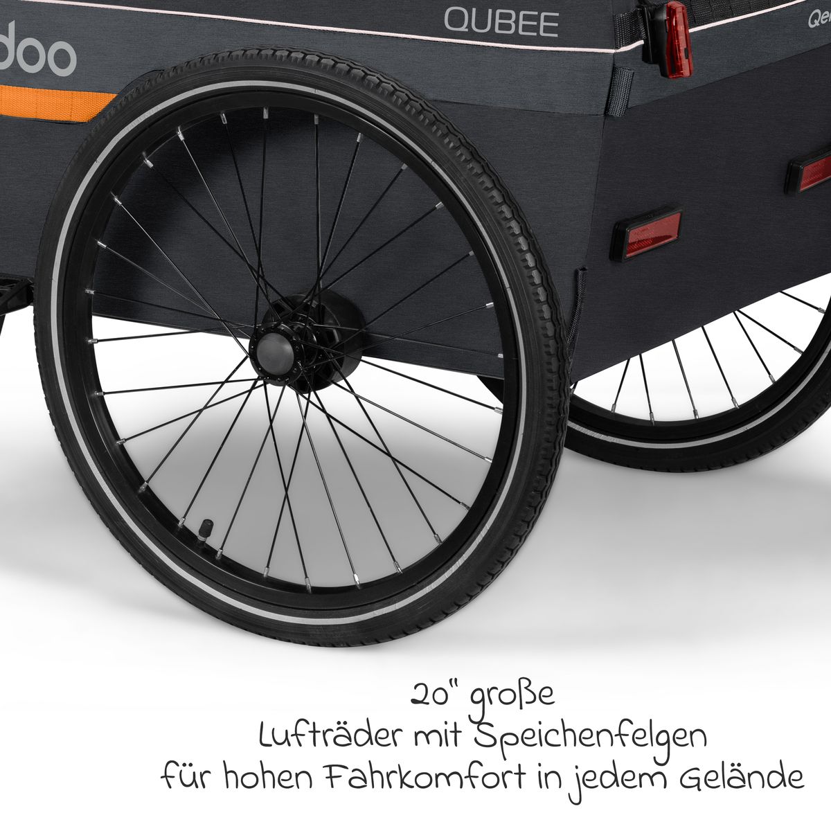 Lastevogn for sykkel Qubee 130 liter med feste sammenfelt side