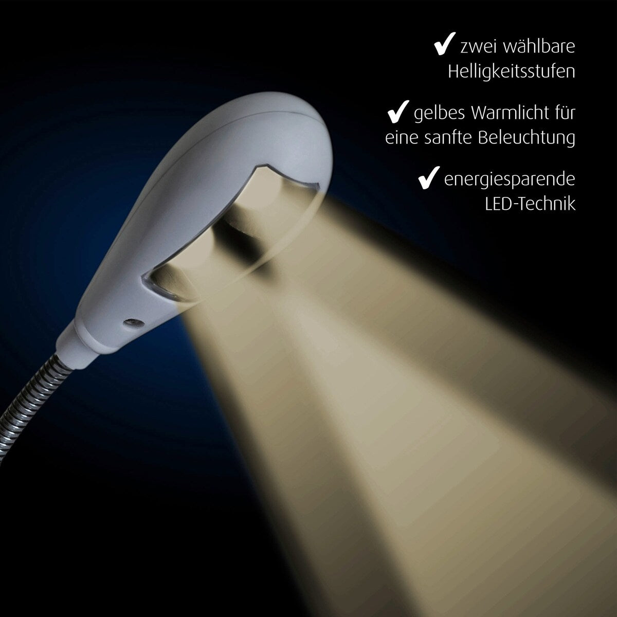 LED-ammelys Mummy & Me med klemme fleksibel svanehals