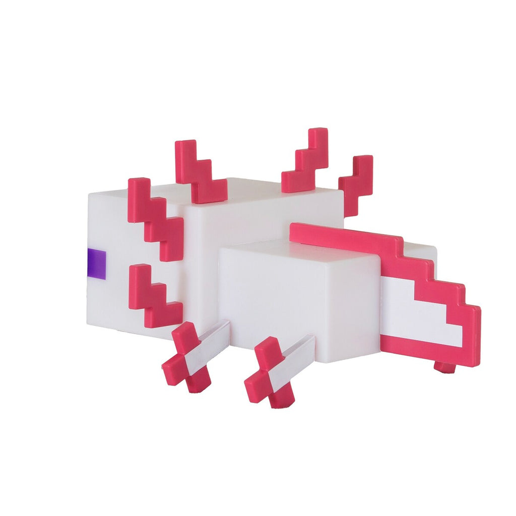 Nærbilde av LED-bordlampe Axolotl med oppladbart batteri Minecraft
