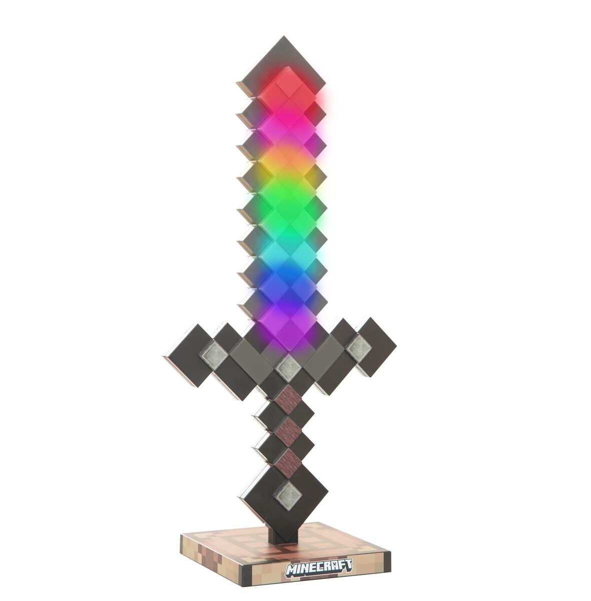 Bakside av LED-bordlampe Netherite med oppladbart batteri Minecraft