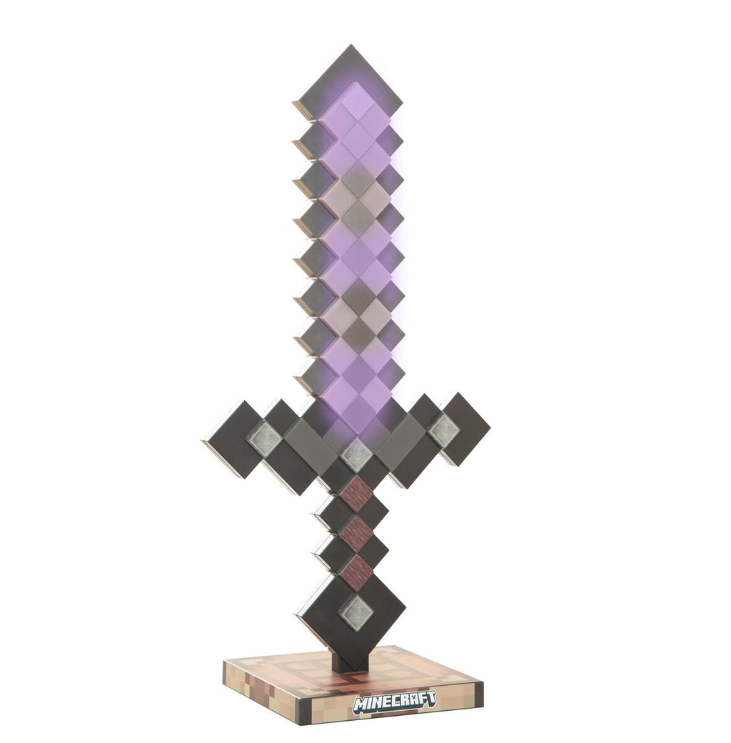 Nærbilde av LED-bordlampe Netherite med oppladbart batteri Minecraft