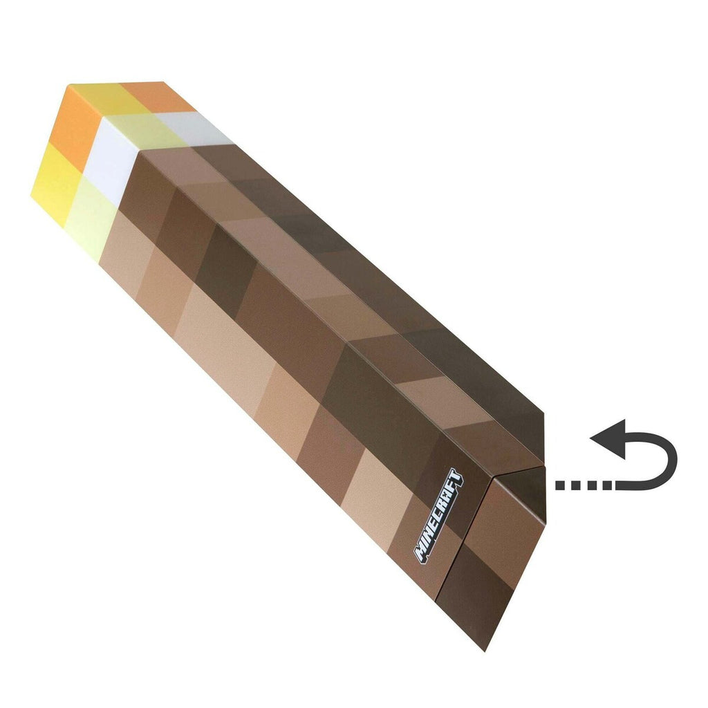 Nærbilde av LED-fakkellampe med veggfeste og oppladbart batteri Minecraft