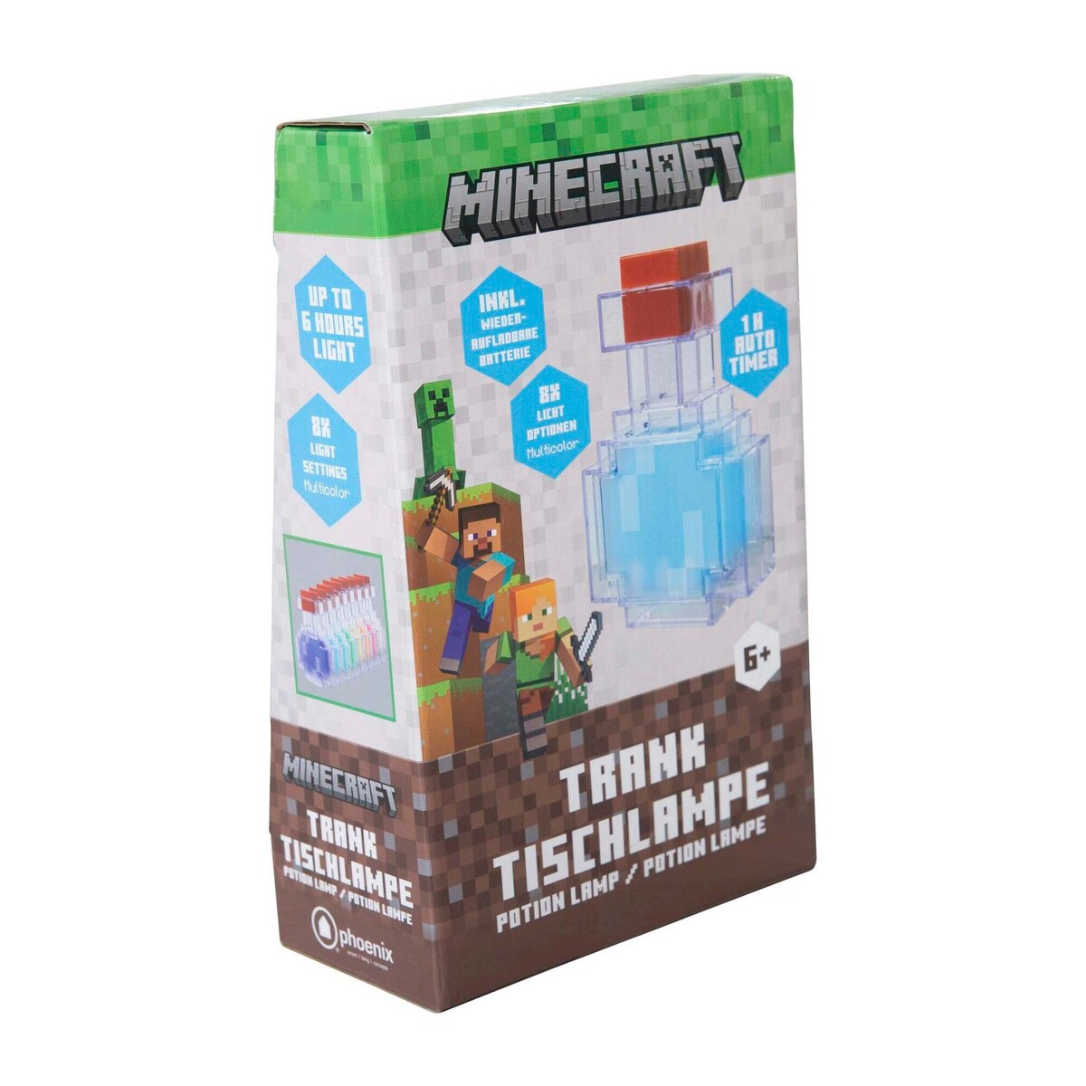 LED-lampe Potion med oppladbart batteri Minecraft lyser i mørke