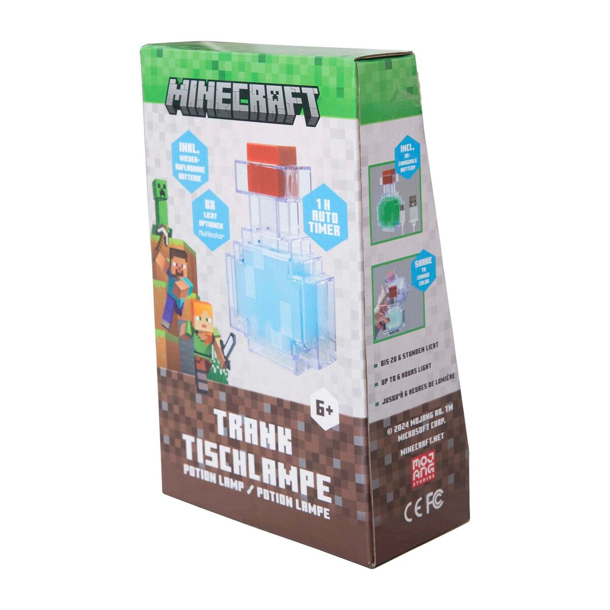LED-lampe Potion med oppladbart batteri Minecraft på bord