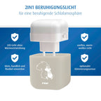 Montert LED-nattlys 2-i-1 SleepLight med skumringssensor på barnerom
