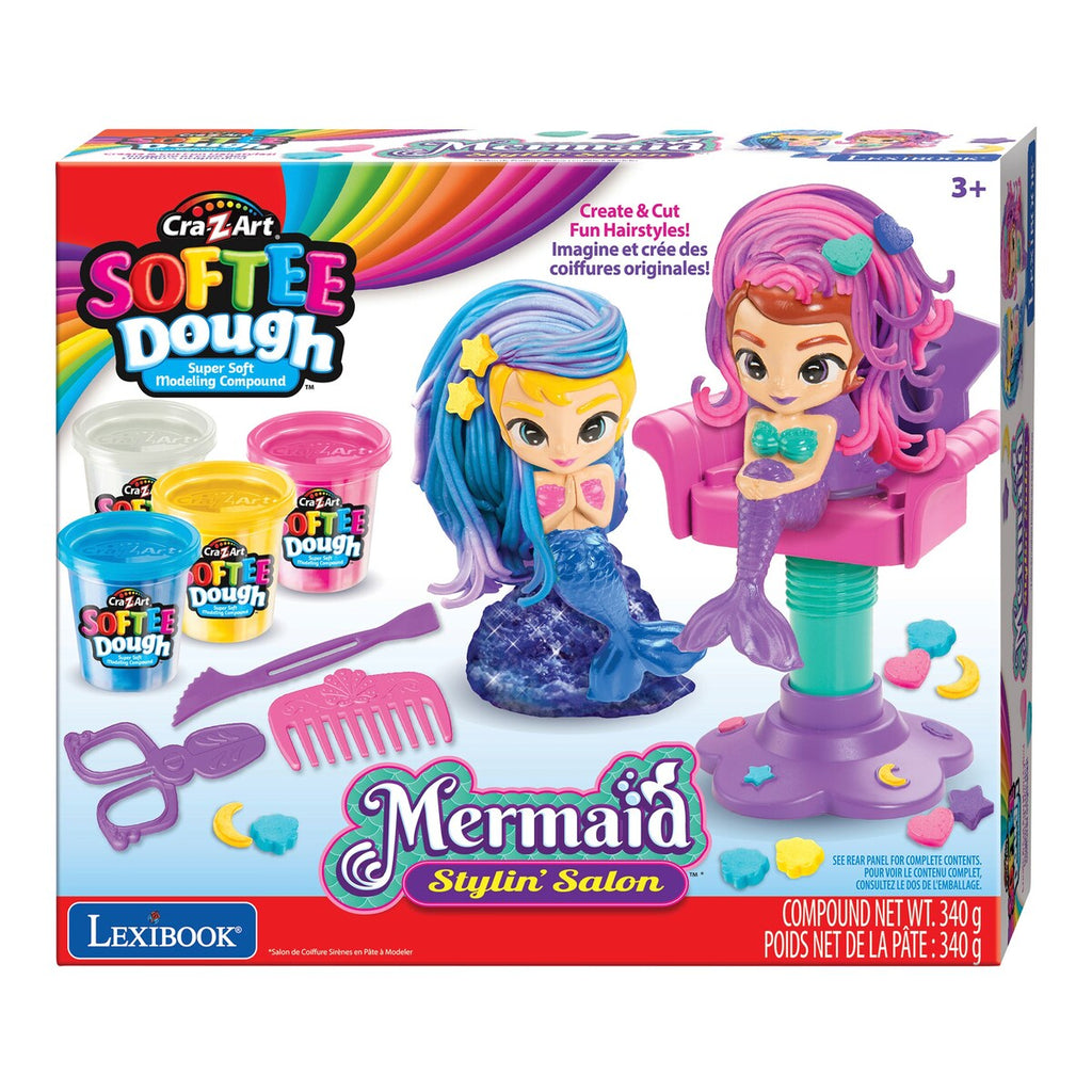 Leiresett havfrue med glitterleire og figurer sett forfra