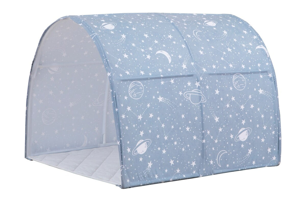 Leke- og sengetunnel for barneseng 90x200 cm polyester forfra