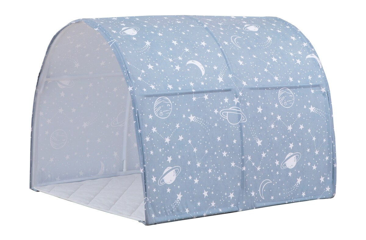 Leke- og sengetunnel for barneseng 90x200 cm polyester forfra