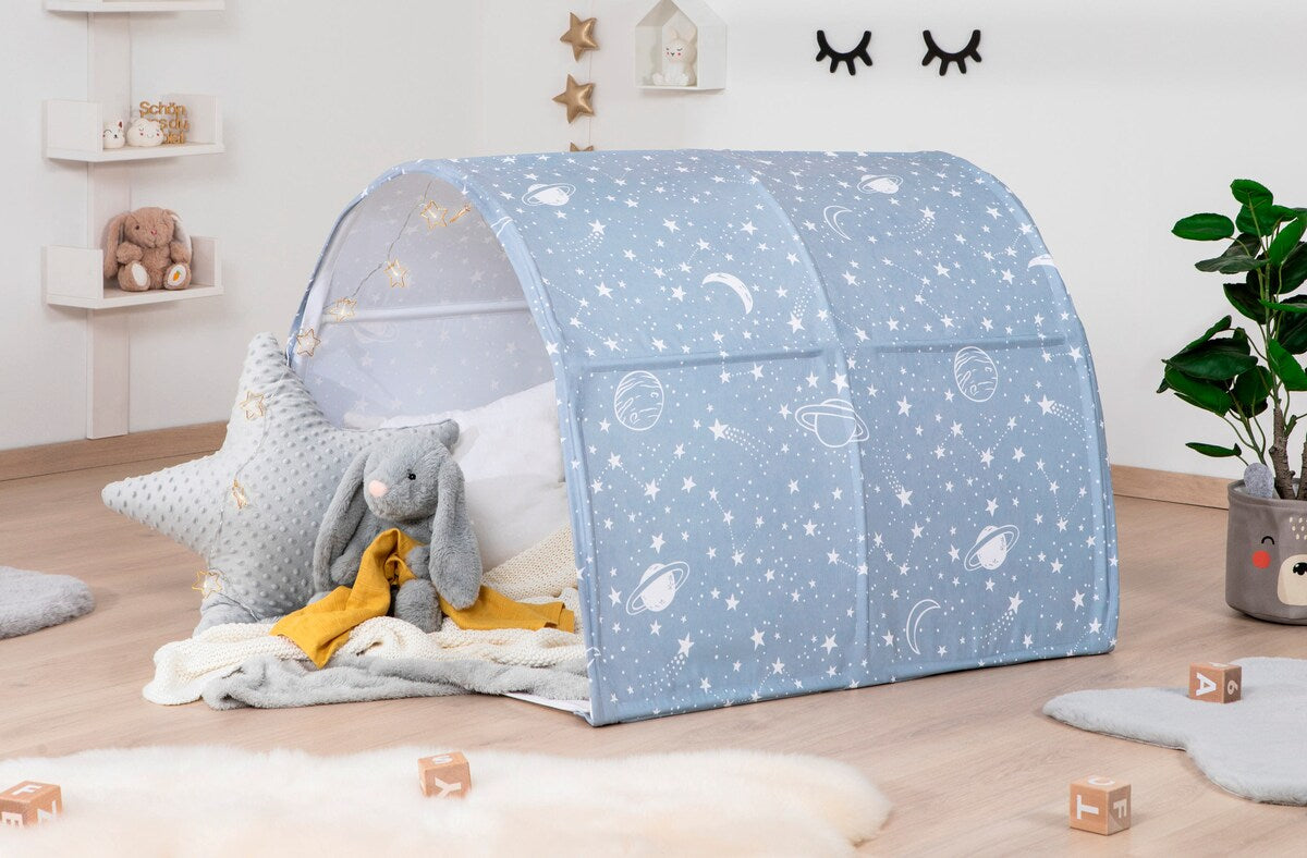 Leke- og sengetunnel for barneseng 90x200 cm polyester bakside