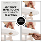 Bruk av Lekebrett Play Fun Fair S i FSC-tre på barnestol ved familiebord