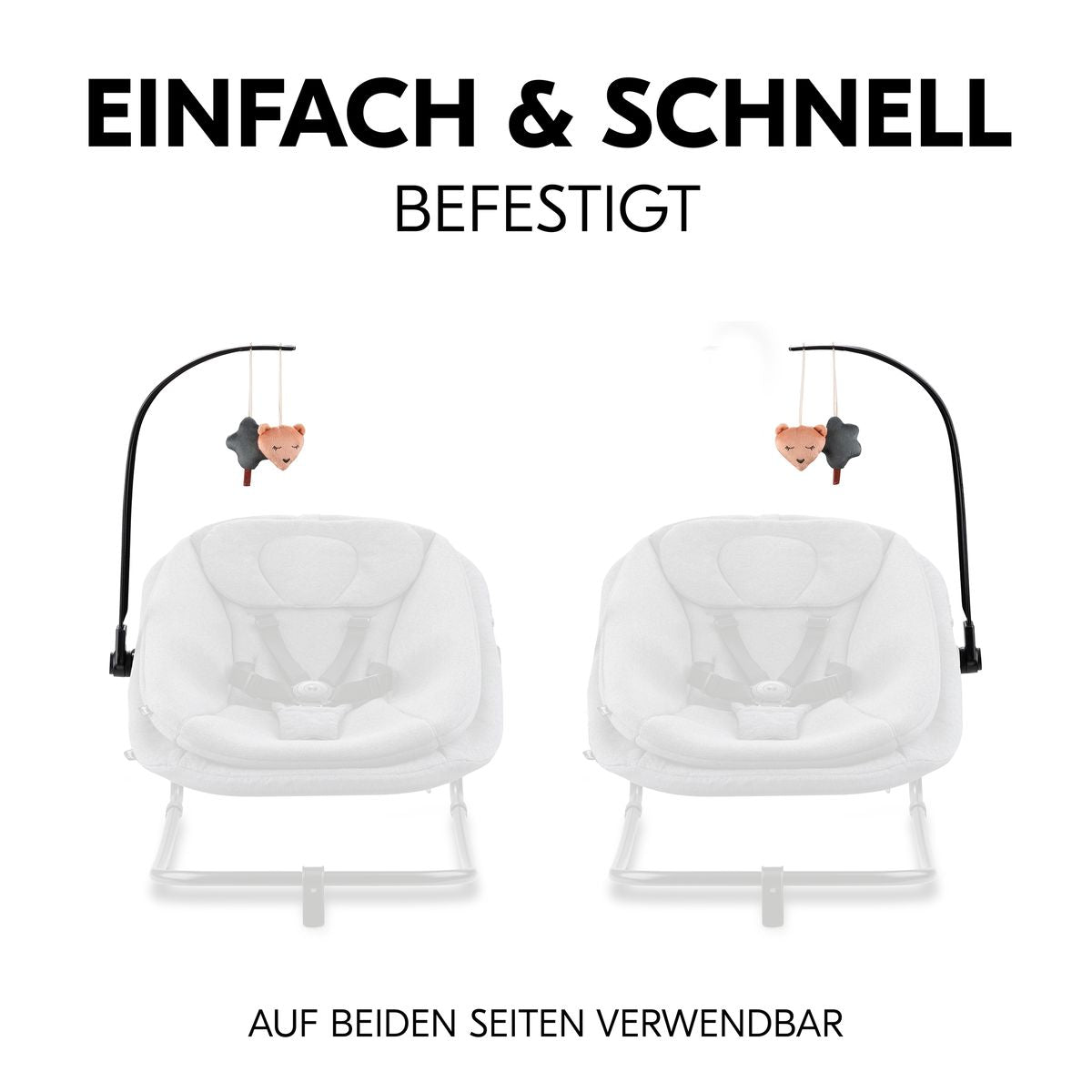 Detalj av festemekanisme på Lekebue med rangle for Highchair Bouncer, Bear - Hauck