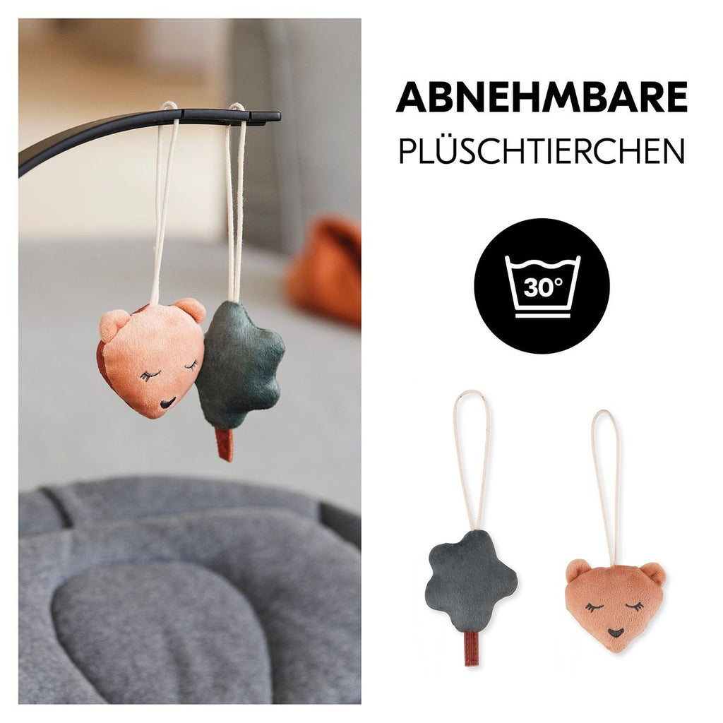 Sidevisning av Lekebue med rangle for Highchair Bouncer, Bear - Hauck