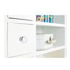 Lekebutikk Alma 100x92x119 cm med 6 skuffer liten tavle detalj
