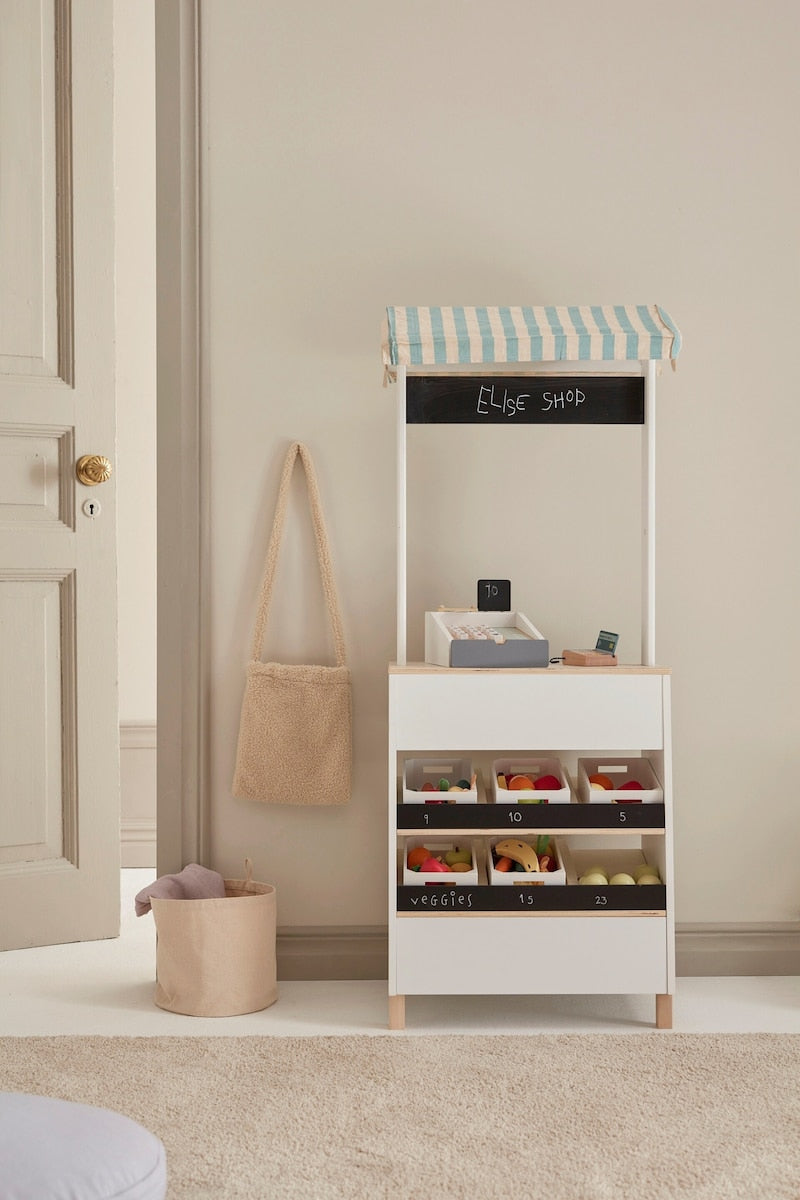 Nærbilde av Lekebutikk Bistro kryssfiner/MDF 29x46x118 cm tekstiltak