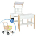 Lekebutikk i tre med handlevogn, Fresh - small foot sett for kreativ lek