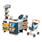 Lekebutikk Maxi-supermarked med handlevogn 80x60x90 cm forfra