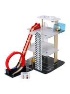 Bakside av Lekegarasje i tre FSC® med looping, 3 etasjer