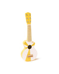 Lekegitar i tre gul/hvit 53,5 cm med 6 strenger forfra