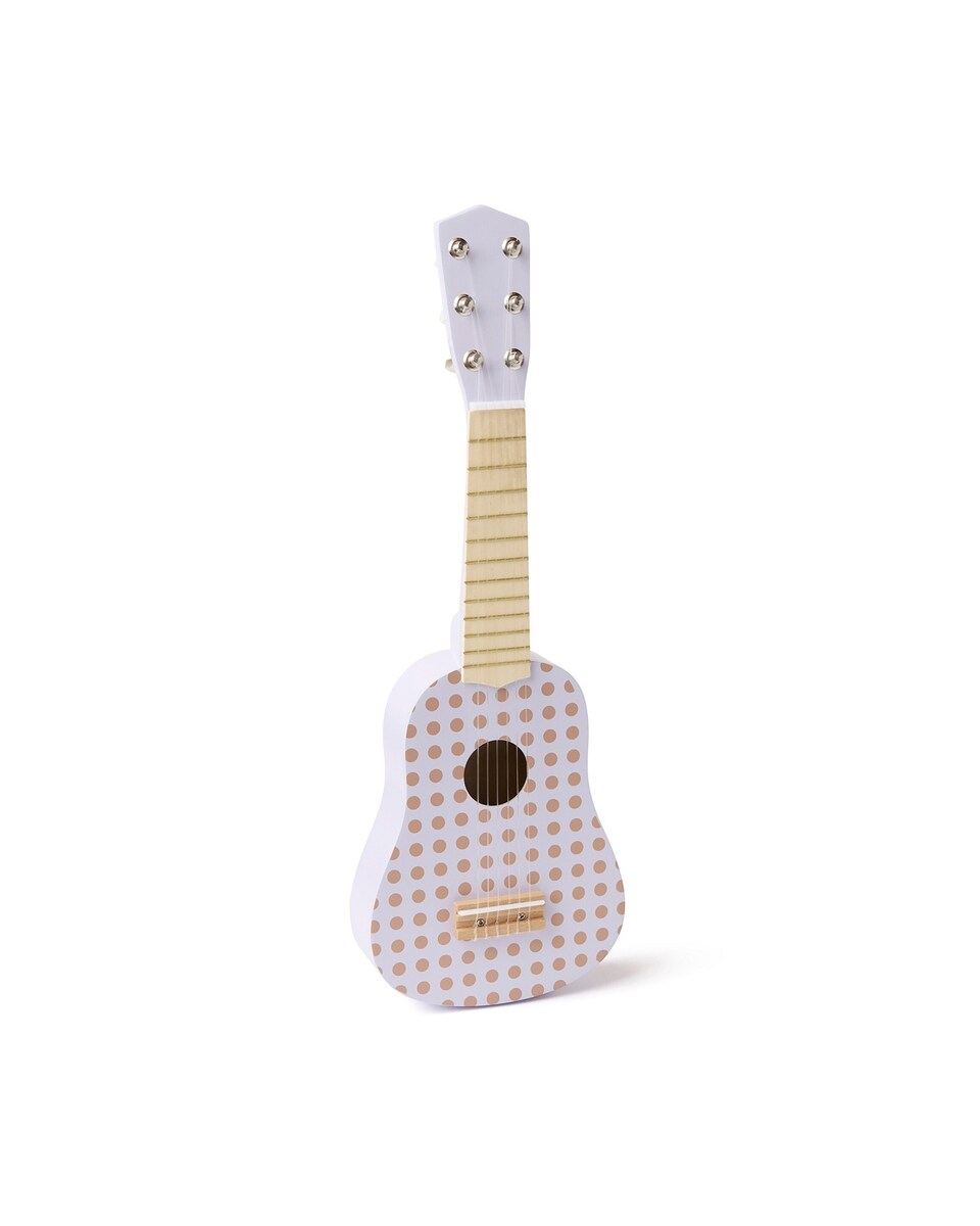 Lekegitar i tre med prikkemønster 53,5 cm forfra