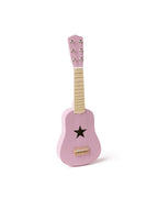 Lekegitar i tre rosa 53,5 cm med 6 strenger forfra