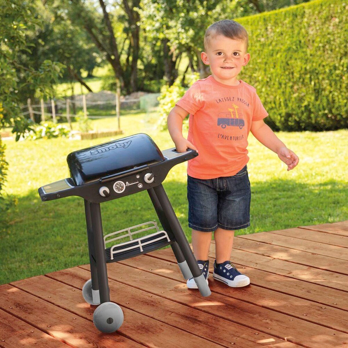 Lekegrill Barbecue med 18 tilbehorsdeler detalj av grillflammer
