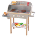 Lekegrill i tre med grilltang og 14 deler tilbehør i stoff fra Roba sett forfra