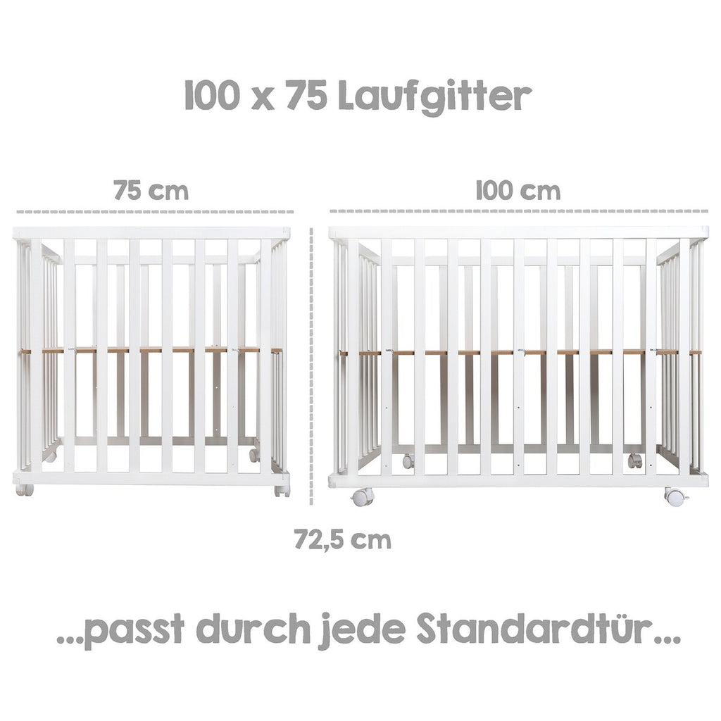 Lekegrind 100x75 cm Sternenzauber grå med polstret innlegg bakside
