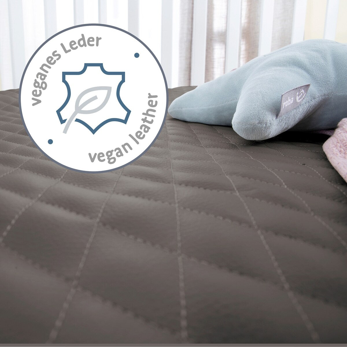 Lekegrind 6-kantet Luxe Graphite quiltet med innlegg med justerbar høyde