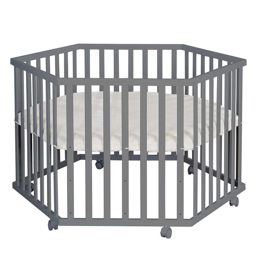Lekegrind 6-kantet Luxe Greyish quiltet med innlegg forfra