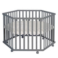 Lekegrind 6-kantet Luxe Greyish quiltet med innlegg forfra