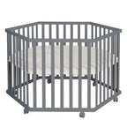 Lekegrind 6-kantet Luxe Greyish quiltet med innlegg forfra