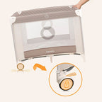 Montert Lekegrind Bonnie 100x96 cm med madrass