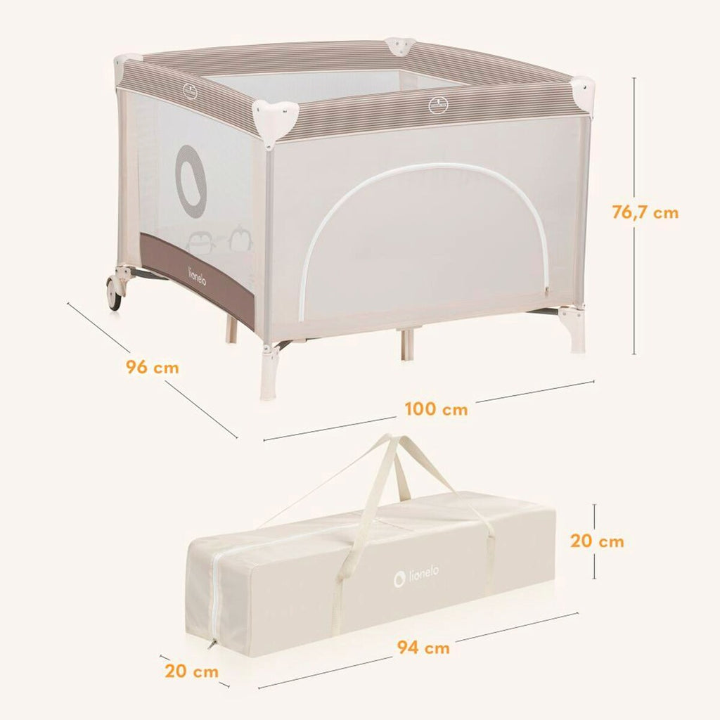 Lekegrind Bonnie 100x96 cm med madrass maks 15 kg - Lionelo