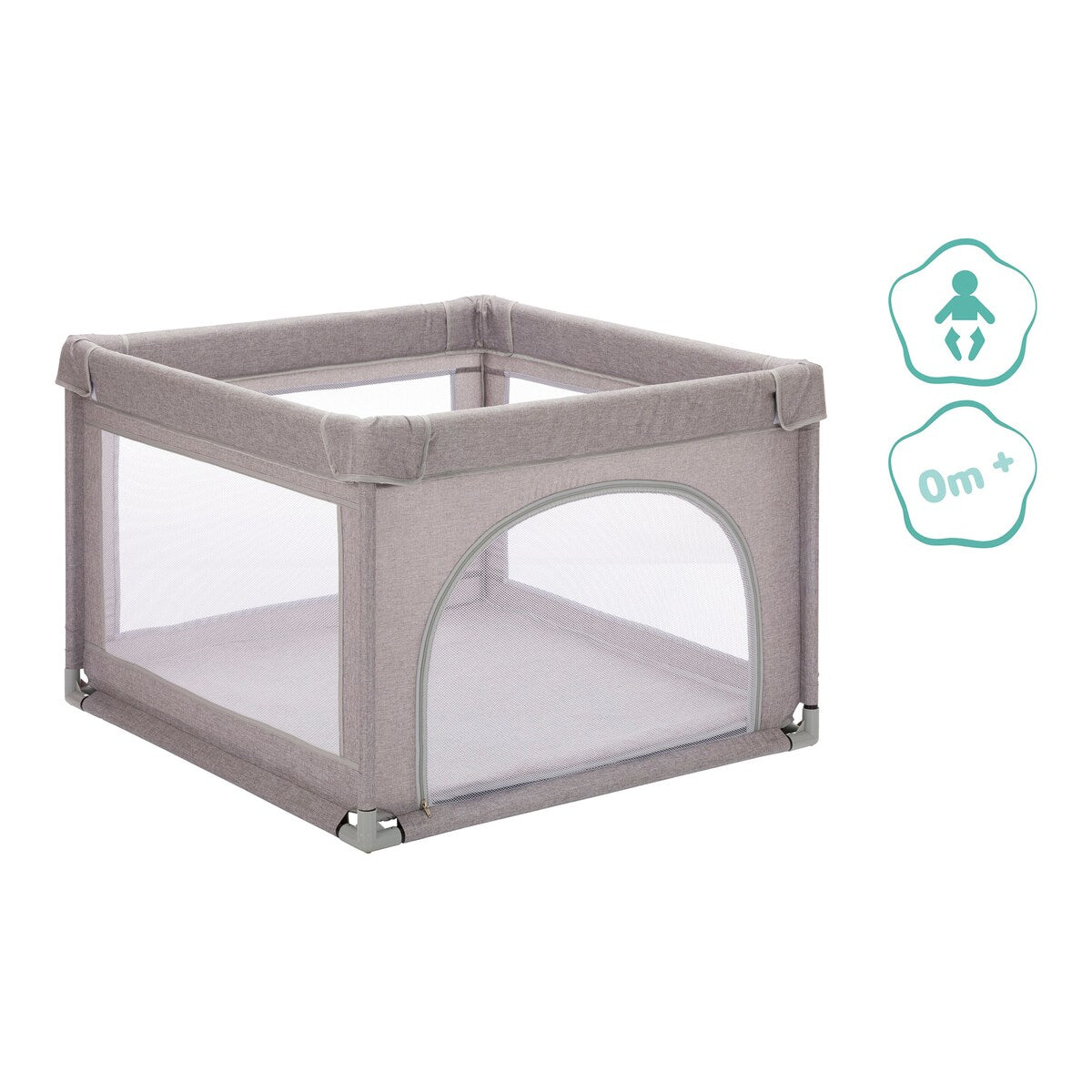 Bakside av Lekegrind Mia 95x95 cm med polstret bunn Fillikid