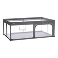Lekegrind Rio XL med glidelås 180x120x68 cm grå forfra