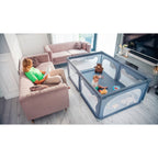 Stabilitet med sugekopper på Lekegrind Willow 127x187x68 cm med transportveske